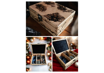 Drewniane pudełko na biżuterię,organizer