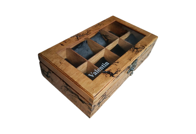 Drewniane pudełko na zegarki,pudełko na zegarki, Organizer na zegarki