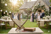 Drewniana Księga Gości Weselnych w Kształcie Serca 3D/100 serc