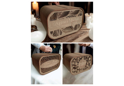 Drewniana skrzynka na koperty.