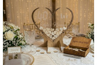 Drewniana Księga Gości w Kształcie Drzewa 3D/120 serc