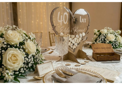 Drewniana Księga Gości w Kształcie Drzewa 3D/120 serc