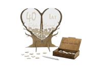 Drewniana Księga Gości w Kształcie Drzewa 3D/120 serc