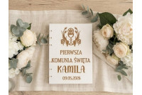 Pierwsza Komunia ,Drewniana Księga, Ksiega Okolicznościowa