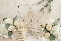 Drewniana Księga Gości I Komunia  w Kształcie Serca 3D/30 serc