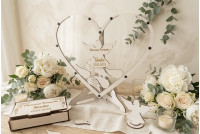 Drewniana Księga Gości I Komunia  w Kształcie Serca 3D/25 skrzydełka