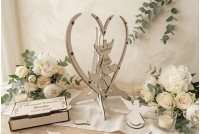 Drewniana Księga Gości I Komunia  w Kształcie Serca 3D/25 skrzydełka