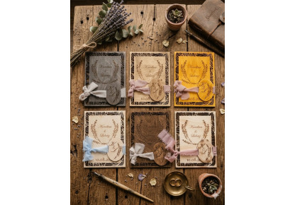 Rustykalne zaproszenia ślubne, Boho ażurowe,Zaproszenia ślubne EKO