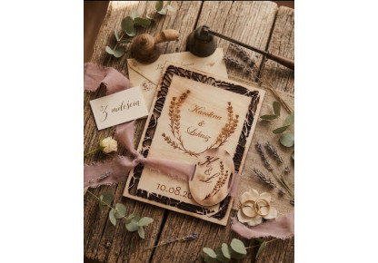 Rustykalne zaproszenia ślubne, Boho ażurowe,Zaproszenia ślubne EKO