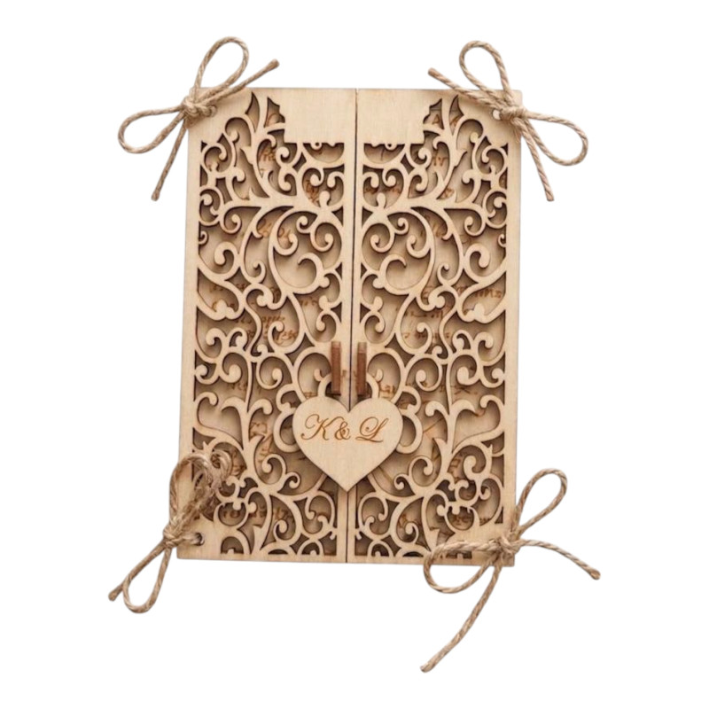 Rustykalne zaproszenia ślubne, Boho ażurowe,Zaproszenia ślubne EKO