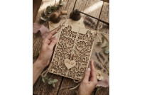 Rustykalne zaproszenia ślubne, Boho ażurowe,Zaproszenia ślubne EKO