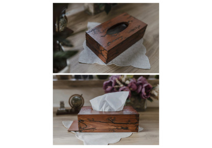 Chustecznik, CHUSTECZNIK drewniany pudełko chusteczki, Pudełko na chusteczki