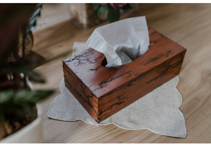 Chustecznik, CHUSTECZNIK drewniany pudełko chusteczki, Pudełko na chusteczki
