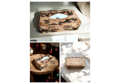 CHUSTECZNIK drewniany pudełko chusteczki, Pudełko na chusteczki