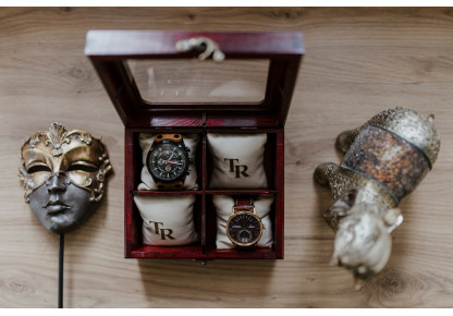 Drewniane pudełko na zegarki,pudełko na zegarki, Organizer na zegarki